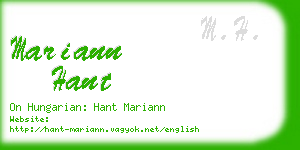 mariann hant business card